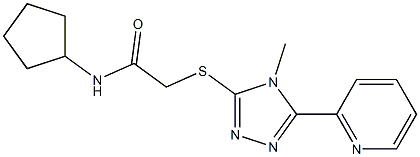 N-cyclopentyl-2-[(4-methyl-5-pyridin-2-yl-1,2,4-triazol-3-yl)sulfanyl]acetamide Struktur