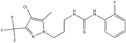 1-[3-[4-chloro-5-methyl-3-(trifluoromethyl)pyrazol-1-yl]propyl]-3-(2-fluorophenyl)thiourea Struktur