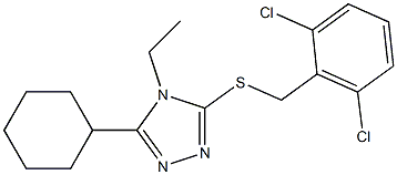 3-cyclohexyl-5-[(2,6-dichlorophenyl)methylsulfanyl]-4-ethyl-1,2,4-triazole Struktur