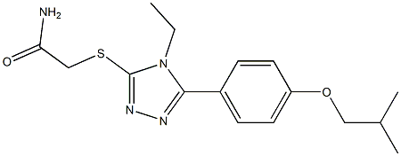 2-[[4-ethyl-5-[4-(2-methylpropoxy)phenyl]-1,2,4-triazol-3-yl]sulfanyl]acetamide Struktur