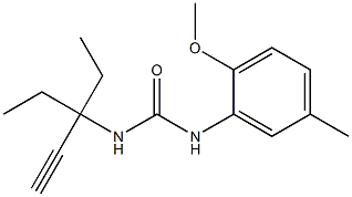 1-(3-ethylpent-1-yn-3-yl)-3-(2-methoxy-5-methylphenyl)urea Struktur