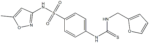 1-(furan-2-ylmethyl)-3-[4-[(5-methyl-1,2-oxazol-3-yl)sulfamoyl]phenyl]thiourea Struktur