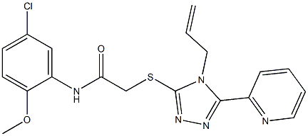 N-(5-chloro-2-methoxyphenyl)-2-[(4-prop-2-enyl-5-pyridin-2-yl-1,2,4-triazol-3-yl)sulfanyl]acetamide Struktur