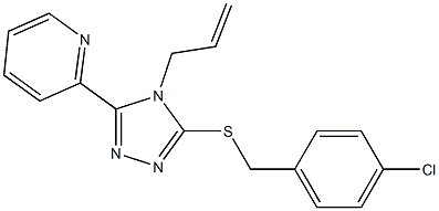 2-[5-[(4-chlorophenyl)methylsulfanyl]-4-prop-2-enyl-1,2,4-triazol-3-yl]pyridine Struktur