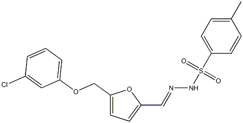 N-[(E)-[5-[(3-chlorophenoxy)methyl]furan-2-yl]methylideneamino]-4-methylbenzenesulfonamide Struktur