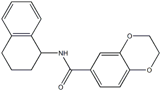 N-(1,2,3,4-tetrahydronaphthalen-1-yl)-2,3-dihydro-1,4-benzodioxine-6-carboxamide Struktur