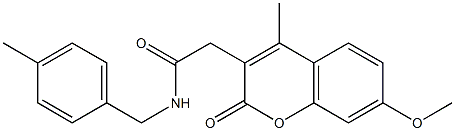 2-(7-methoxy-4-methyl-2-oxochromen-3-yl)-N-[(4-methylphenyl)methyl]acetamide Struktur