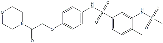 3-(methanesulfonamido)-2,4-dimethyl-N-[4-(2-morpholin-4-yl-2-oxoethoxy)phenyl]benzenesulfonamide Struktur