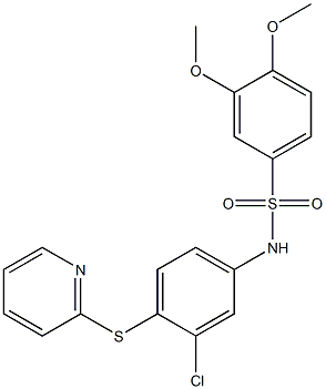 N-(3-chloro-4-pyridin-2-ylsulfanylphenyl)-3,4-dimethoxybenzenesulfonamide Struktur