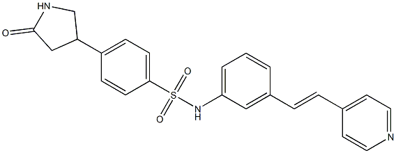 4-(5-oxopyrrolidin-3-yl)-N-[3-[(E)-2-pyridin-4-ylethenyl]phenyl]benzenesulfonamide Struktur