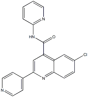 6-chloro-N-pyridin-2-yl-2-pyridin-4-ylquinoline-4-carboxamide Struktur