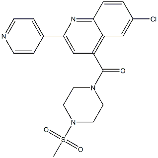 (6-chloro-2-pyridin-4-ylquinolin-4-yl)-(4-methylsulfonylpiperazin-1-yl)methanone Struktur