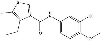 N-(3-chloro-4-methoxyphenyl)-4-ethyl-5-methylthiophene-3-carboxamide Struktur