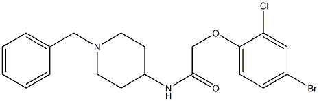 N-(1-benzylpiperidin-4-yl)-2-(4-bromo-2-chlorophenoxy)acetamide Struktur