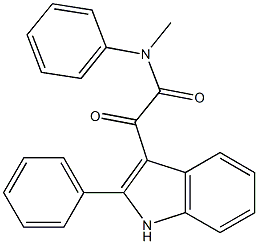 N-methyl-2-oxo-N-phenyl-2-(2-phenyl-1H-indol-3-yl)acetamide Struktur