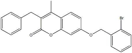 3-benzyl-7-[(2-bromophenyl)methoxy]-4-methylchromen-2-one Struktur