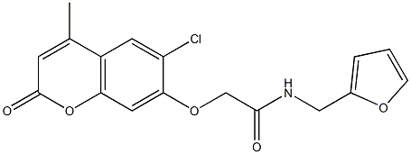 2-(6-chloro-4-methyl-2-oxochromen-7-yl)oxy-N-(furan-2-ylmethyl)acetamide Struktur