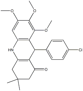 9-(4-chlorophenyl)-6,7,8-trimethoxy-3,3-dimethyl-2,4,9,10-tetrahydroacridin-1-one Struktur