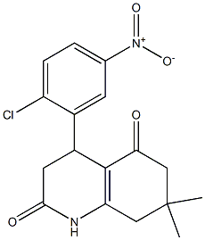 4-(2-chloro-5-nitrophenyl)-7,7-dimethyl-3,4,6,8-tetrahydro-1H-quinoline-2,5-dione Struktur