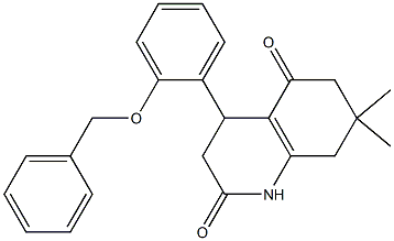 7,7-dimethyl-4-(2-phenylmethoxyphenyl)-3,4,6,8-tetrahydro-1H-quinoline-2,5-dione Struktur