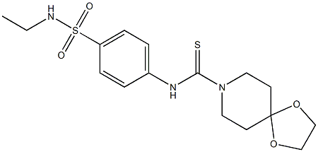 N-[4-(ethylsulfamoyl)phenyl]-1,4-dioxa-8-azaspiro[4.5]decane-8-carbothioamide Struktur