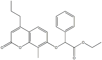 ethyl 2-(8-methyl-2-oxo-4-propylchromen-7-yl)oxy-2-phenylacetate Struktur