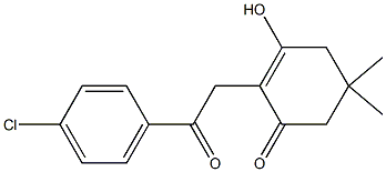 2-[2-(4-chlorophenyl)-2-oxoethyl]-3-hydroxy-5,5-dimethylcyclohex-2-en-1-one Struktur