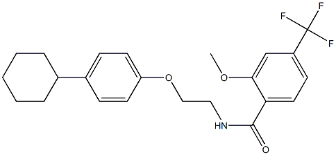 N-[2-(4-cyclohexylphenoxy)ethyl]-2-methoxy-4-(trifluoromethyl)benzamide Struktur