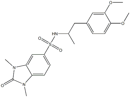 N-[1-(3,4-dimethoxyphenyl)propan-2-yl]-1,3-dimethyl-2-oxobenzimidazole-5-sulfonamide Struktur