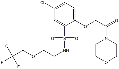 5-chloro-2-(2-morpholin-4-yl-2-oxoethoxy)-N-[2-(2,2,2-trifluoroethoxy)ethyl]benzenesulfonamide Struktur