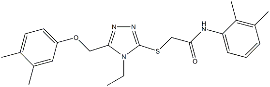 2-[[5-[(3,4-dimethylphenoxy)methyl]-4-ethyl-1,2,4-triazol-3-yl]sulfanyl]-N-(2,3-dimethylphenyl)acetamide Struktur