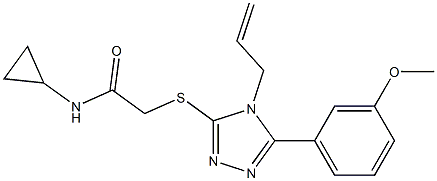 N-cyclopropyl-2-[[5-(3-methoxyphenyl)-4-prop-2-enyl-1,2,4-triazol-3-yl]sulfanyl]acetamide Struktur