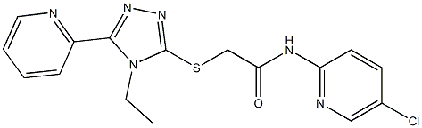 N-(5-chloropyridin-2-yl)-2-[(4-ethyl-5-pyridin-2-yl-1,2,4-triazol-3-yl)sulfanyl]acetamide Struktur