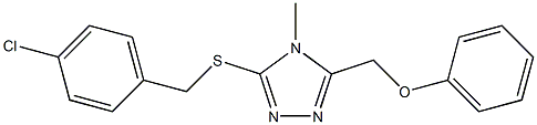 3-[(4-chlorophenyl)methylsulfanyl]-4-methyl-5-(phenoxymethyl)-1,2,4-triazole Struktur