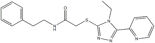 2-[(4-ethyl-5-pyridin-2-yl-1,2,4-triazol-3-yl)sulfanyl]-N-(2-phenylethyl)acetamide Struktur