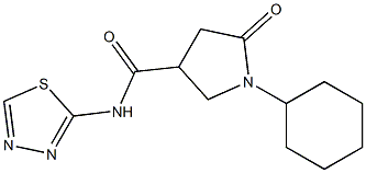 1-cyclohexyl-5-oxo-N-(1,3,4-thiadiazol-2-yl)pyrrolidine-3-carboxamide Struktur