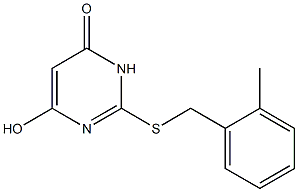 4-hydroxy-2-[(2-methylphenyl)methylsulfanyl]-1H-pyrimidin-6-one Struktur