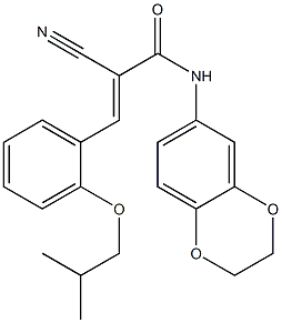 (E)-2-cyano-N-(2,3-dihydro-1,4-benzodioxin-6-yl)-3-[2-(2-methylpropoxy)phenyl]prop-2-enamide Struktur