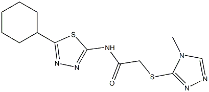 N-(5-cyclohexyl-1,3,4-thiadiazol-2-yl)-2-[(4-methyl-1,2,4-triazol-3-yl)sulfanyl]acetamide Struktur