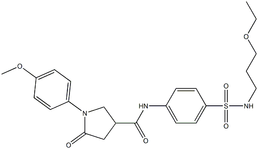 N-[4-(3-ethoxypropylsulfamoyl)phenyl]-1-(4-methoxyphenyl)-5-oxopyrrolidine-3-carboxamide Struktur