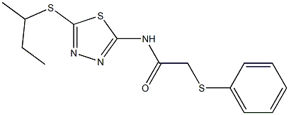 N-(5-butan-2-ylsulfanyl-1,3,4-thiadiazol-2-yl)-2-phenylsulfanylacetamide Struktur