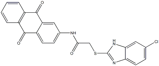 2-[(6-chloro-1H-benzimidazol-2-yl)sulfanyl]-N-(9,10-dioxoanthracen-2-yl)acetamide Struktur