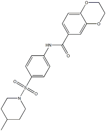 N-[4-(4-methylpiperidin-1-yl)sulfonylphenyl]-2,3-dihydro-1,4-benzodioxine-6-carboxamide Struktur