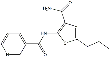 N-(3-carbamoyl-5-propylthiophen-2-yl)pyridine-3-carboxamide Struktur