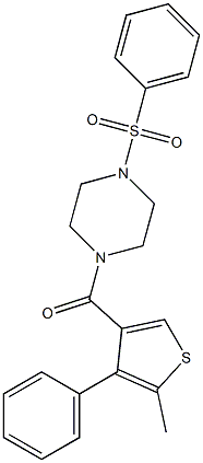 [4-(benzenesulfonyl)piperazin-1-yl]-(5-methyl-4-phenylthiophen-3-yl)methanone Struktur