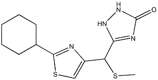 5-[(2-cyclohexyl-1,3-thiazol-4-yl)methylsulfanylmethyl]-1,2-dihydro-1,2,4-triazol-3-one Struktur