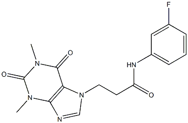 3-(1,3-dimethyl-2,6-dioxopurin-7-yl)-N-(3-fluorophenyl)propanamide Struktur