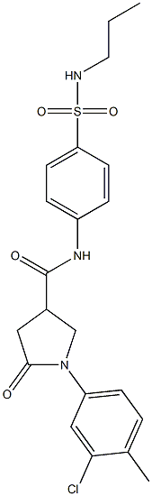 1-(3-chloro-4-methylphenyl)-5-oxo-N-[4-(propylsulfamoyl)phenyl]pyrrolidine-3-carboxamide Struktur