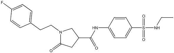 N-[4-(ethylsulfamoyl)phenyl]-1-[2-(4-fluorophenyl)ethyl]-5-oxopyrrolidine-3-carboxamide Struktur