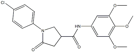 1-(4-chlorophenyl)-5-oxo-N-(3,4,5-trimethoxyphenyl)pyrrolidine-3-carboxamide Struktur